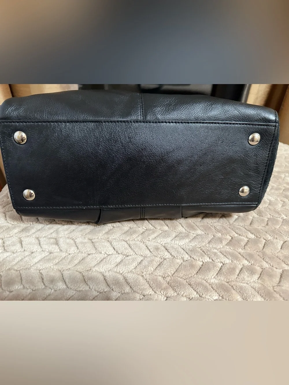 Authentic Coach Taylor Leather North/South Tote Bag Black F25941